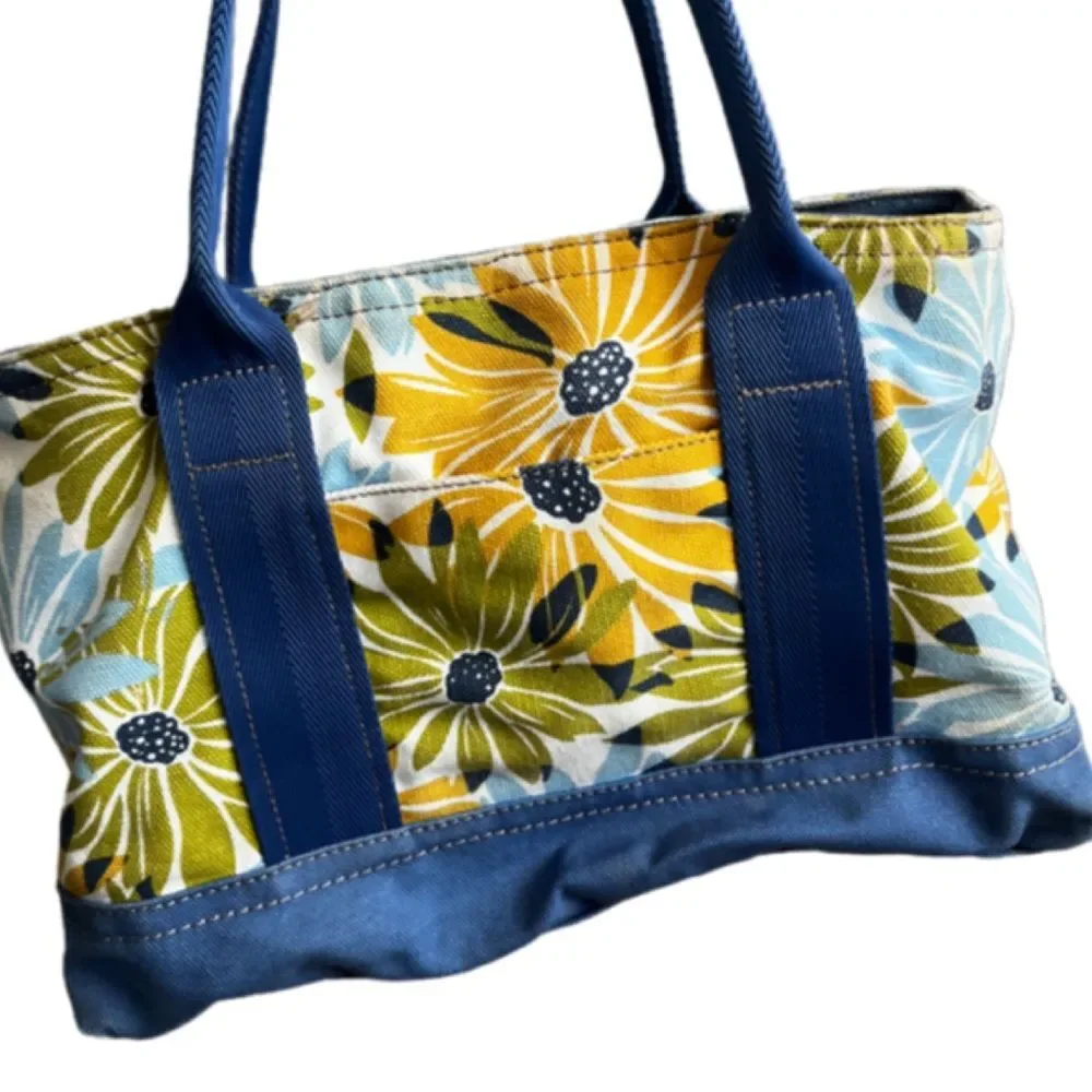 Franco Sarto bold floral cotton canvas satchel bag